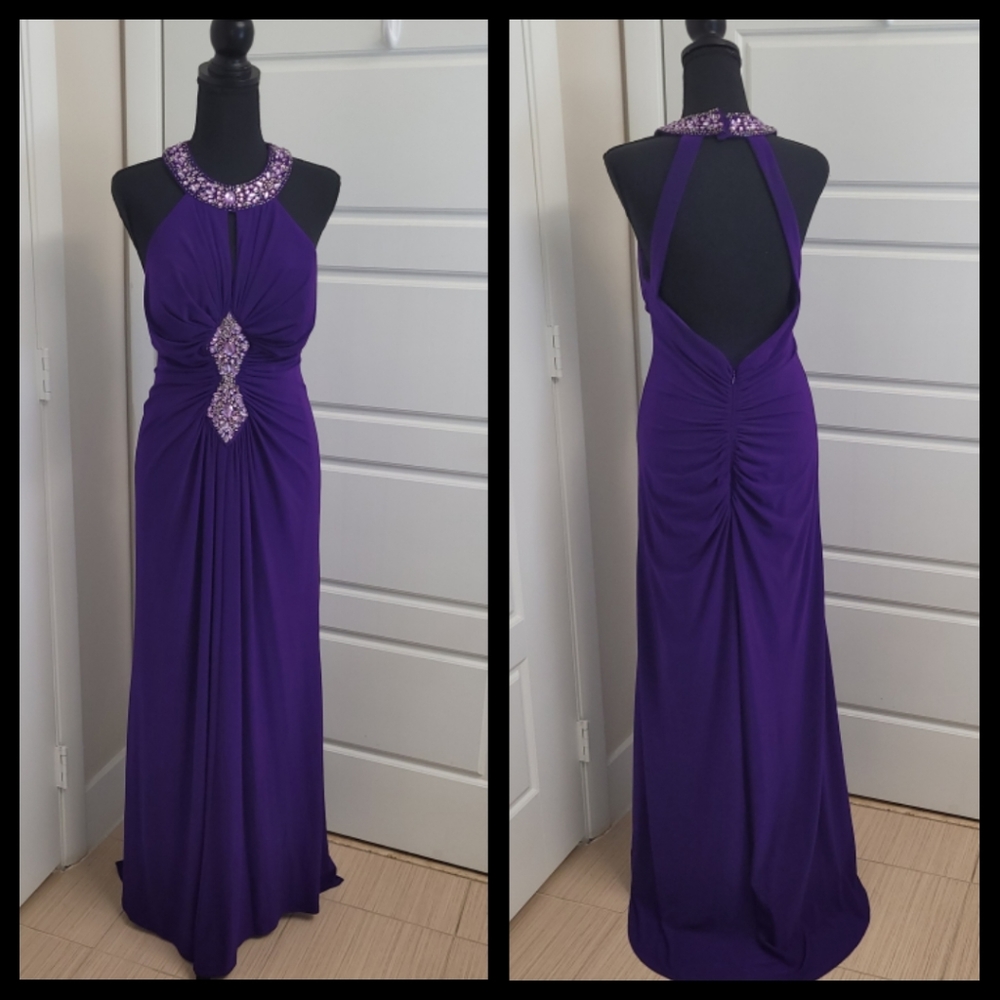 Size 12 Purple Evening Gown by Ignite Evening